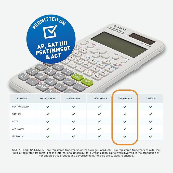 Casio fx-115ES Plus 2nd Edition – Advanced Scientific Calculator | 280+ Functions, Natural Textbook Display℠ | Ideal for Math, Science, Engineering & Statistics