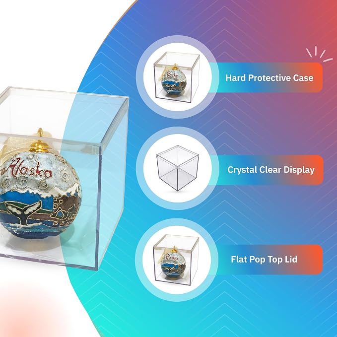 8-Pk Clear Acrylic Boxes with Lids, 4x4x4in, Candy, Party Favors & Gifts | Clear 4x4x4in boxes for candy gifts & party favors, ornaments & collectibles. BPA-free, made in USA.
