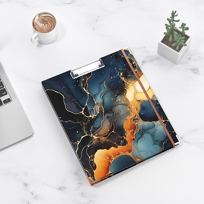 3 Ring Binder, 1 Inches Round Ring Binder with Clipboard, Dividers Tabs, PVC Zipper Bag Sleeves & to Do List Planners for Women, Men, School, Office Supplies, Abstraction