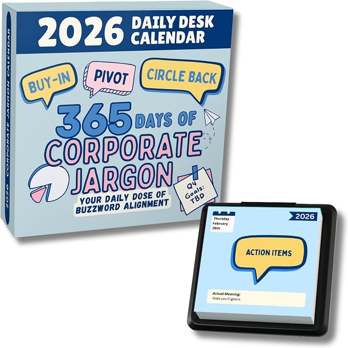 The Corporate Jargon Desk Calendar 2026 | Page a Day Calendar, 365 Days of Jargon and Buzzwords, Funny Gift Ideas, White Elephant Gifts for Adults, Gag Gifts