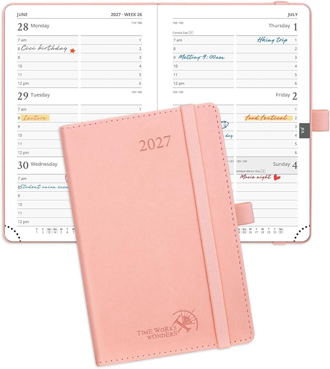 POPRUN Pocket Calendar 2027 for Purse, Weekly & Monthly Planner Pocket Size
