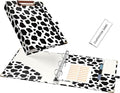 EYROZILL Mini 3 Ring Binder 1 Inch for 5.5" x 8.5" Paper with 5-Tab Dividers EYROZILL Cute Binders for School/Office Supplies and Home, Cow Print