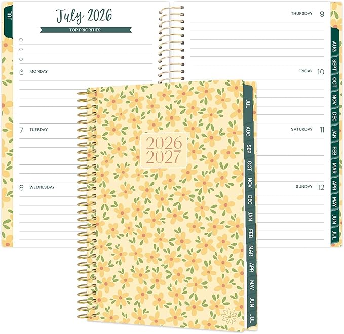 bloom daily planners 2026-2027 Academic Year Pocket Planner (July 2026 - July 2027) 13 Months - SMALL 4” x 6” Weekly Monthly Agenda Organizer & Calendar Book - Butter Yellow Daisies