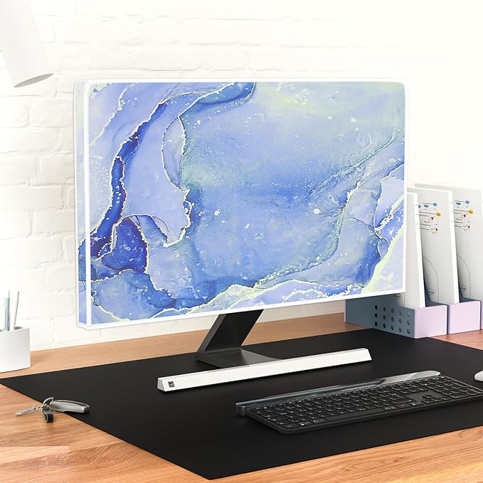 Baocicco Modern Violet Marble Waterproof TV Cover Anti-Static Dustproof Protective Cover for LCD/LED/HD 40, 41, 42, 43 Inch Decorative Monitor Accessories Covers for Television LED LCD OLED TVs Screen