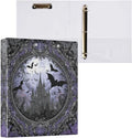 Castle Gothic Bats 3 Round Ring Binders | 1.5 Inch Binder with Clipboard, PVC Pockets, Work Organizer, Holds 200 Sheets for School Office 1 Pack