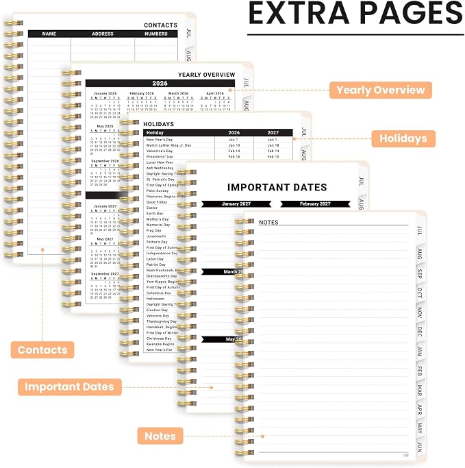 ZOTIA Planner 2026-2027, Jul 2026-Jun 2027 Weekly & Monthly Calendar