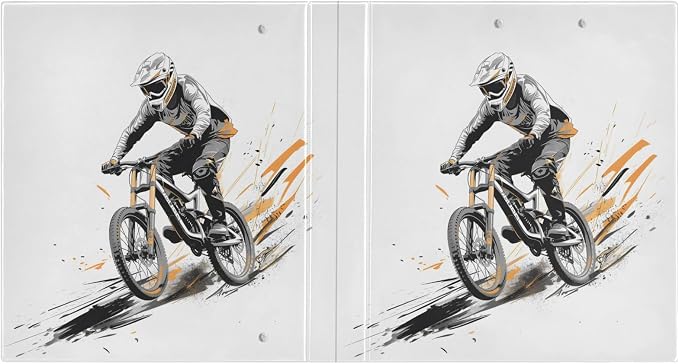 Custom 3 Ring Binder Mountain Bikers 1.5" Round Ring Binders Personalized Name View Binder with 200 Sheet for Women Men Office Kids School Supplies, 1 Pack