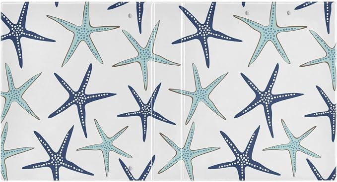 3 Ring Binder Beach Coastal Starfish 1.5 inch Binders Three Ring Binders with Clipboard Fit 8.5'' x 11'' Paper 3 Interior PVC Clear Pockets for Office Supplies