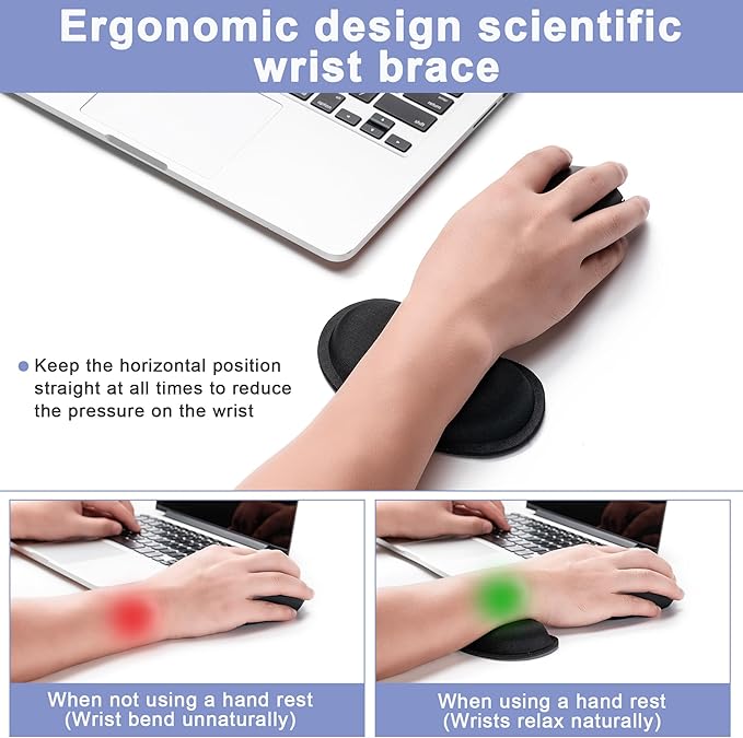 Hoewina Keyboard Wrist Rest,Ergonomic Wrist Rest,Superfine Fabric and Gel Memory Foam Wrist Pad for Computer Keyboard for Easy Typing & Pain Relief, Suitable for Office, Family, Outdoor, Rose Red