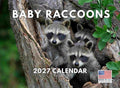 Cute Baby Raccoon Calendar 2027 Monthly Wall Calender 12 Month