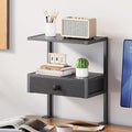 VENNQD Clamp On Desk Shelf, 2-Tier Desktop Organizer, Wood Desktop Supplies Tabletop Book Storage Rack with Adjustable Shelves for Table Working and Gaming Accessories, Black