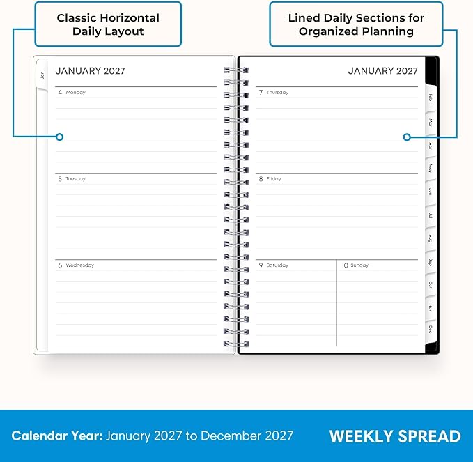 Blue Sky 2027 Weekly & Monthly Planner Calendar, 5"x8", Analeis