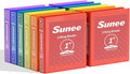 SUNEE 3 Ring Binders 1 Inch 12 Pack Classic Assortment, Clear View Binders Bulk Three Ring PVC-Free (Fit 8.5x11 Inches) for School or Office Business Supplies