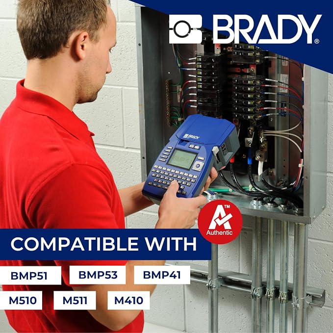 Brady Authentic (M5-118-492) FreezerBondz™ Ultra-Thin Cryogenic Polyester LBL .375 x 1 x .375Dia Black on White, 240 Labels. for use with the BMP51 and M511 Label Printers