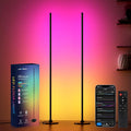 Lanmonlily Corner Floor Lamp 2-Pack with Alexa, Smart Modern Floor Lamp with Music Sync 16 Million Colors & 68+ Scene with APP and Remote Control, for Bedroom Living Room