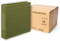 Carstens 2-Inch Heavy Duty 3-Ring Binder - Side Opening, Sage, Durable Plastic, No-Gap Rings, Waterproof Covers, No Pockets, Holds 300 Letter-Sized Sheets, BPA-Free, Made in USA (5826-3R), Case of 16