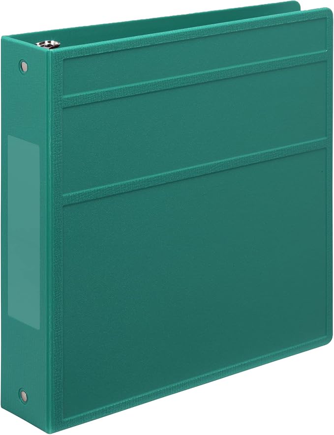 Carstens 2-Inch Heavy Duty 3-Ring Binder - Side Opening, Teal, Durable Plastic, Precision No-Gap Rings, Waterproof Covers, No Pockets, Holds 300 Letter-Sized Sheets, BPA-Free, Made in USA (5822-3R)