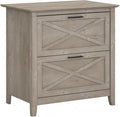 Bush Home Key West 2 Drawer Lateral File Cabinet in Washed Gray, Document Storage for Home Office, Accent Chest with Drawers