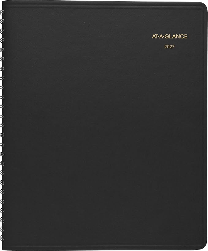 AT-A-GLANCE 2027 Planner, Monthly, 7" x 8.75", Unruled Daily Blocks, Black (701200527)