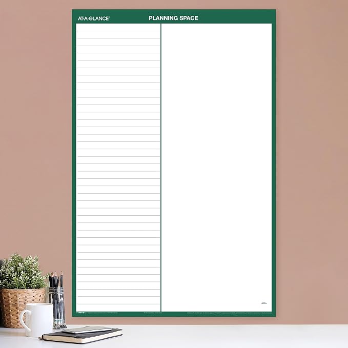 AT-A-GLANCE 2027 Erasable Calendar, Dry Erase Wall Planner, 24" x 36", Vertical, Reversible (PM2102827)