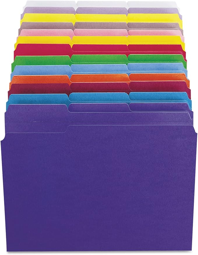 Smead File Folder, Reinforced 1/3-Cut Tab, Letter Size, Red, 100 per Box (12734)
