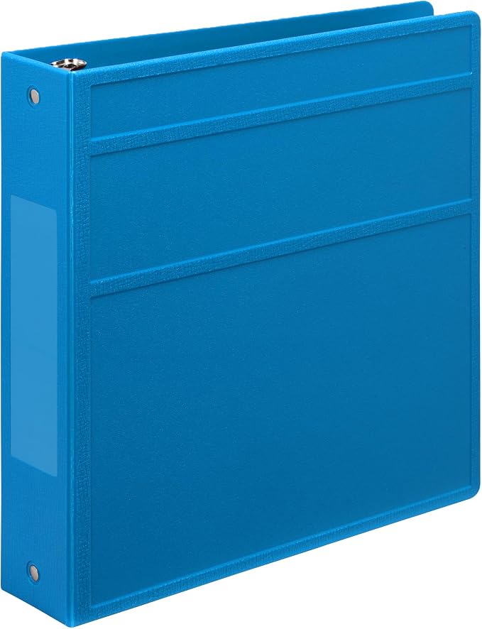 Carstens 2-Inch Heavy Duty 3-Ring Binder - Side Opening, Pool Blue, Durable Plastic, Precision No-Gap Rings, Waterproof Covers, No Pockets, Holds 300 US Letter Sheets, BPA-Free, Made in USA (5828-3R)