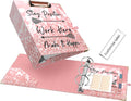 EYROZILL A5 Binder 2 Inch 3 Ring for 5.5" x 8.5" Paper with Clipboard and Pocket, Pink Mini Binders for School Office Supplies and Home, Stay Positive