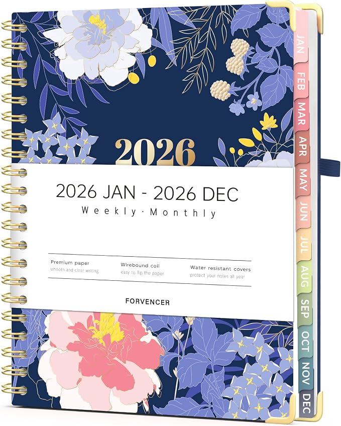 Forvencer 2026 Planner, Weekly and Monthly Calendar Planner for Women | Jan 2026 - Dec 2026, 8.5x11", Hardcover Planning Agenda book, Cute Journal Organizer Notebook for Office School