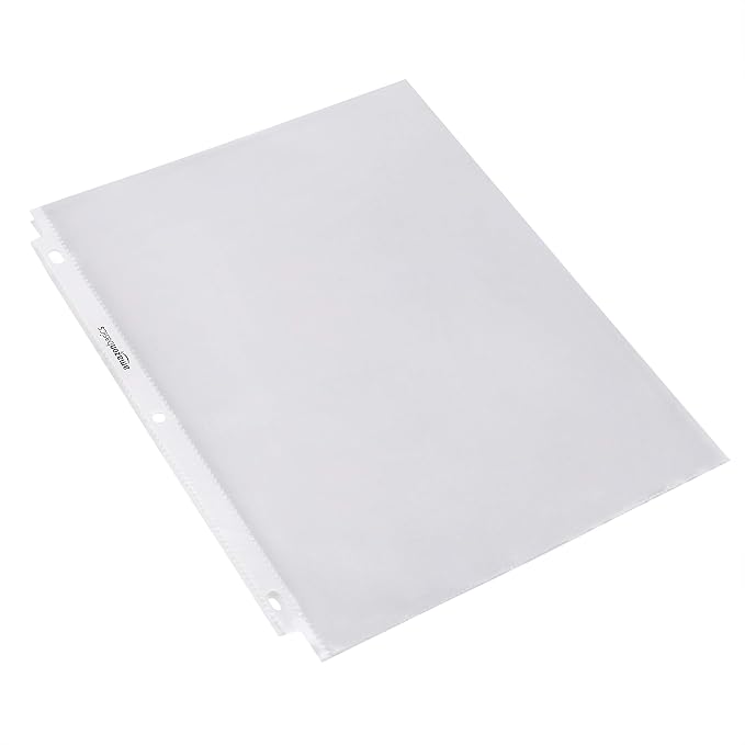 Amazon Basics Sheet Protectors for 3 Ring Binder, Non-Glare, Top Loading, Letter Size 8.5 x 11 in, Clear, 1200-Pack