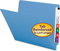 Smead End Tab File Folder, Shelf-Master Reinforced Straight-Cut Tab, Letter Size, Blue, 100 per Box (25010)
