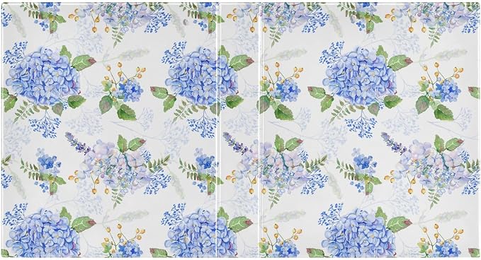 Blue Purple Hydrangea Binder 1.5 Inch Binder with Clipboard&Pockets, Lilac White Floral Hardcover Binders 3 Ring, Heavy Duty Large File Folder for Office School Supplies - Holds 200 Sheets