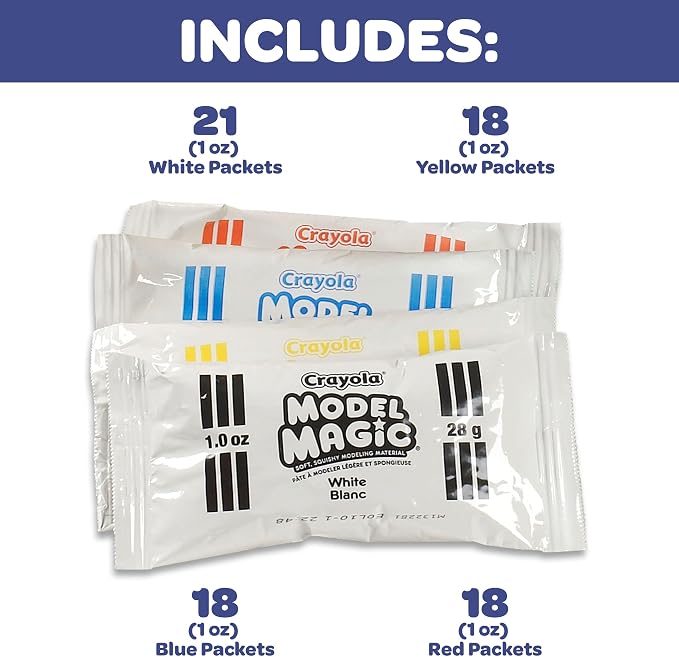 Crayola Model Magic (75ct), Kids Modeling Clay Alternative, 1oz Packs, Teacher Appreciation School Supplies & Classroom Essentials, Air Dry Clay, Ages 3+