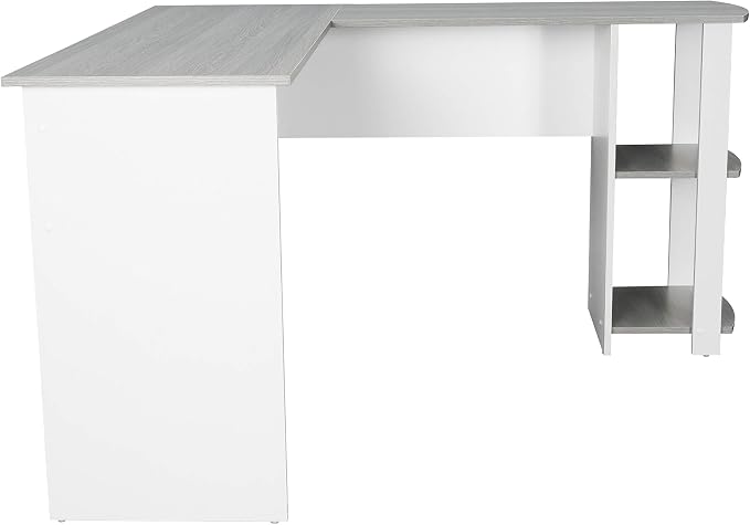 Techni Mobili L Shaped Desk - Modern Computer Desk with Corner Bookshelf & Side Storage Shelves for Home Office Accessories - Elegant, Space-Saving, & Minimalist Executive Table | 51.5 Inch modern L‑shaped desk with storage shelves, sturdy frame, versa...