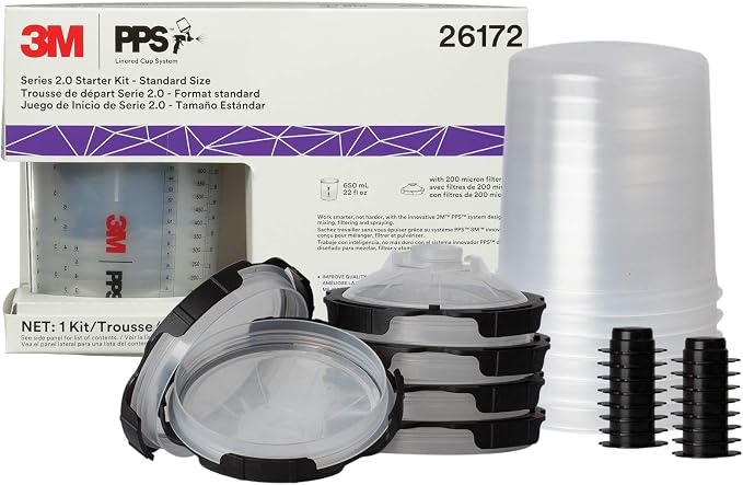3M PPS 2.0 Spray Gun Cup Lids and Liners Kit, 26172