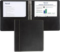 Samsill 1 Inch 3 Ring Binder, Leather, Black with Contrast Stitching, 8.5X 11 Inch, 3 Rings, Notebook Binder, Portfolio Organizer, Planner, Journal