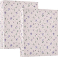 Small Purple Flowers Bows 3 Ring Binder 1.5 Inch 2 Pack with 200 Sheet for Kids School Supplies Women Men Office