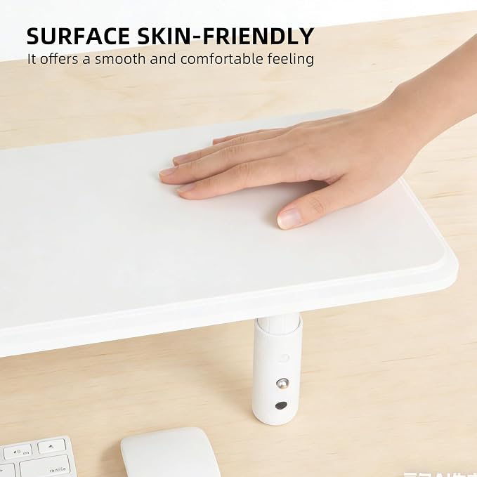 AFOOYO Dual Monitor Stand for Desk, Adjustable Height Wood Computer Riser, Ergonomic Monitor Shelf for Laptop, Printer, TV, Black - Large Storage Space, Sturdy Desk Organizer for Home & Office,White
