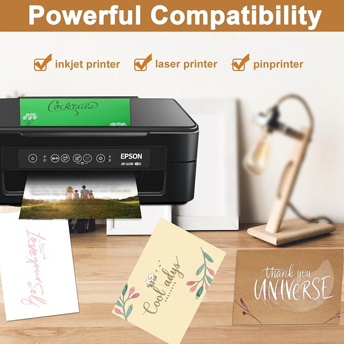 Silunkia 120 Sheets Brown Cardstock 8.5 x 11 Kraft Paper 92lb | Thick Printer Paper Card Stock for Greeting Cards, Stationery, Wrapper, Office Printing, School Crafts, Wedding Invitations