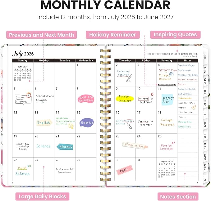 ZOTIA Planner 2026-2027 Weekly & Monthly Calendar Planner Jul 2026-Jun 2027