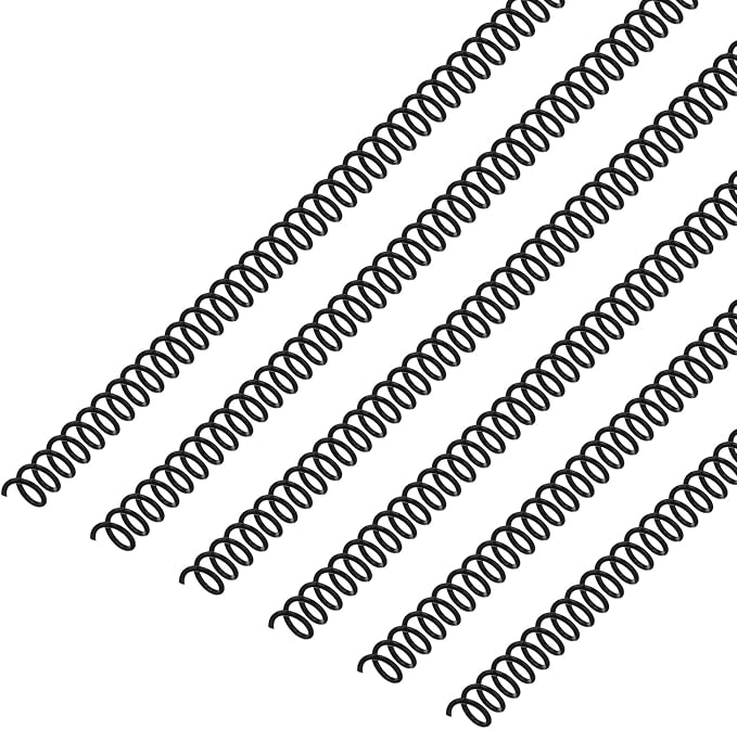 Leinuosen 120 Pack Binder Coils,5/16 Inch,Black | Plastic Spiral Binding Coils for Documents, Reports, Notebooks, Compatible with Standard Binding Machines, Office Supplies