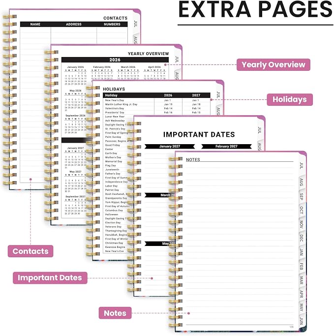 ZOTIA Academic Planner 2026-2027, Monthly & Weekly Jul 2026-Jun 2027 | Twilight Bloom, 8.5" x 11" Calendar Planner for Women, Hardcover Pretty Organizer for Women, School Office Home Supplies
