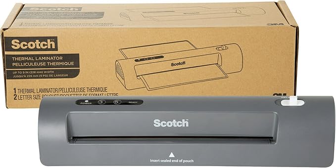 Scotch Thermal Laminating Pouches, 200- Count, 8.9 x 11.4'' & Thermal Laminating Pouches, 100 Count-Pack & Thermal Laminator, 2 Roller System(TL901X)