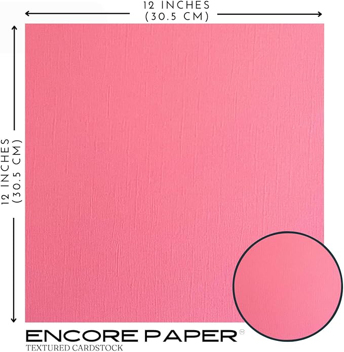Parfait—12x12 Textured Cardstock | 80lb Textured Pink Scrapbook Paper | Premium Cardstock for Cricut Cutting | 25 Sheets