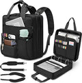 3 Inch Zipper Binder 3 Ring, D-Ring School Binder Organizer Holds 700 Sheets, Multi-Pocket Zippered Binder Bag with Backpack Straps & Shoulder Strap, Fits 15.6-Inch Laptop