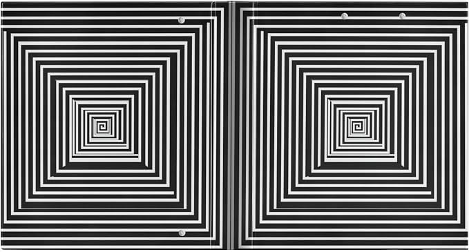 3D Black and White Optical Illusion Binder 1.5 Inch Binder with Clipboard&Pockets, Hardcover Binders 3 Ring, Heavy Duty Large File Folder for Office School Supplies - Holds 200 Sheets