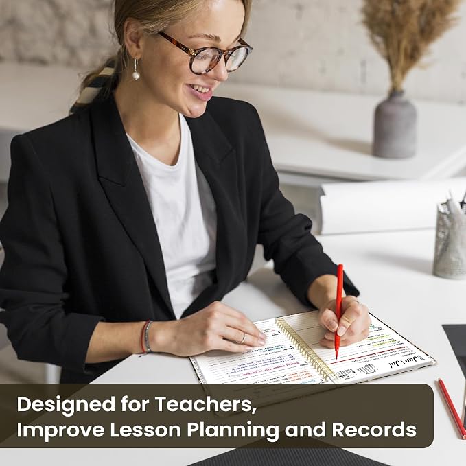 Taja Planner 2026-2027, Jul 2026-Jun 2027 Monthly & Weekly Calendar Planner | 6.3" x 8.5", Hardcover Academic Calendar, Teacher Student Agenda Book with Tabs, School Office Supplies, Wild Rose