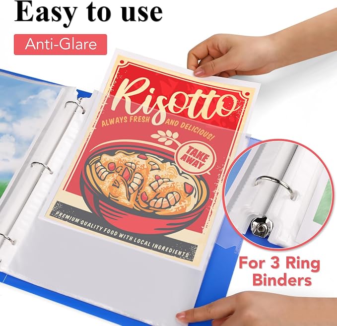 150 Pack Sheet Protectors 8.5 x 11 Clear Page Protectors for 3 Ring Binder | Plastic Sleeves for Papers, Top Loading Paper Protector Perfect for Documents & Photos, Office Supplies
