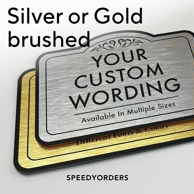 Custom Decorative Outdoor Metal Sign - Personalized Aluminum Driveway Sign, Waterproof, Made in USA - Design 1 Metallic Silver 8x8 In