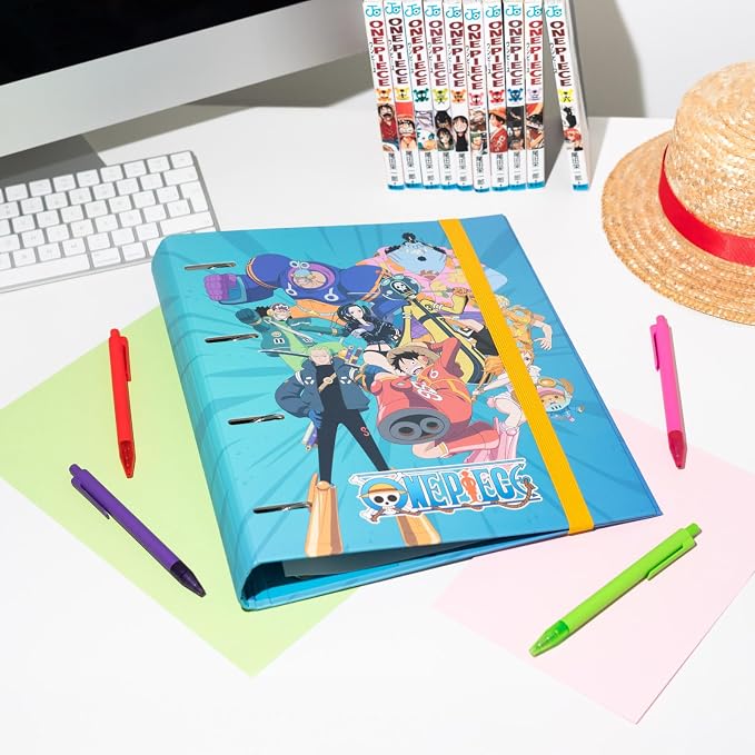 Grupo Erik One Piece 4 Ring Binder A4 - Manga Gifts, Anime Merch | A4 Folder with Elastic closure, School Folders for Paperwork A4, Back to School Supplies | One Piece Merchandise, Gift