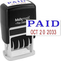 MaxMark Self-Inking Rubber Date Office Stamp with Paid Phrase Blue Ink & Date RED Ink (Max Dater II), 12-Year Band